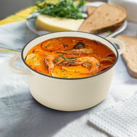 KI02019 Enameled Cast Iron Dutch Oven Multicolors (Option: CR-1PC-24cm)