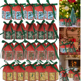 20 Pcs Christmas Candy Boxes With Ribbon Colorful Goodies Treat Box Snowflake Christmas Tree Cases For Christmas Gift Wrapping Holiday Party Supplies (Option: Multicolour)