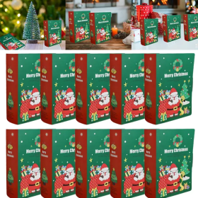 10 Pcs Christmas Candy Boxes Merry Christmas Santa Claus Christmas Tree Storybook Box Cookie Goodie Paper Treat Box For Christmas Gift Wrapping Holid (Option: Multicolour)