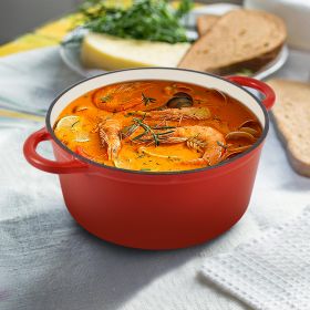 KI02019 Enameled Cast Iron Dutch Oven Multicolors (Option: RE-1PC-24cm)